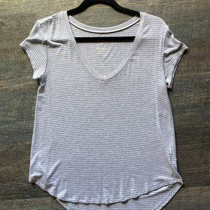 American Eagle Striped Flowy V-Neck